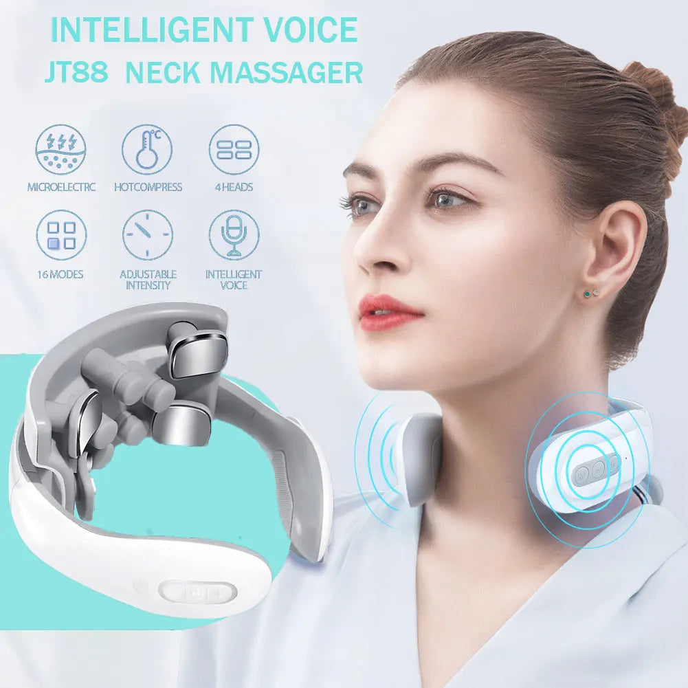 NeckEase Pro Max® - Smart Electric Neck Massager with TENS Pulse & Magnetic Heat Therapy