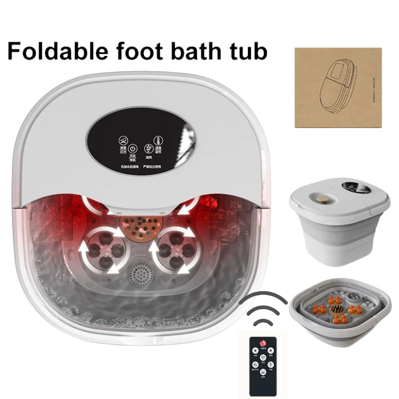 SpaFold Pro ® "At-Home Spa: Foldable Footbath with Intelligent Thermostat, Electric Roller Massage & Touch Control"