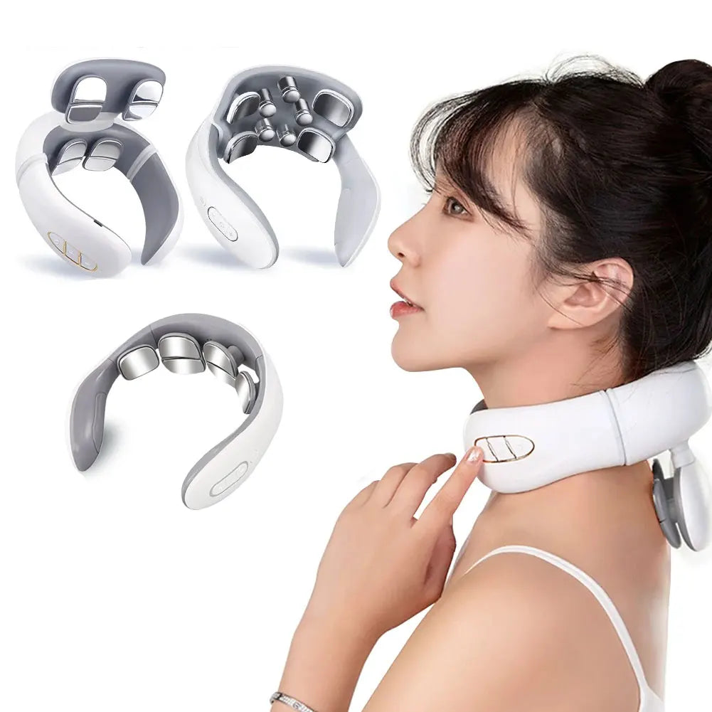 NeckEase Pro Max® - Smart Electric Neck Massager with TENS Pulse & Magnetic Heat Therapy