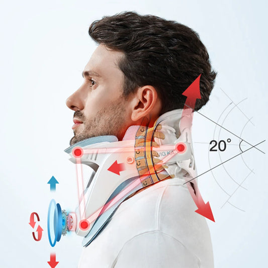 CerviAir Brace® Cervical Traction Device: Adjustable Neck Brace with Airbag for Spine Alignment