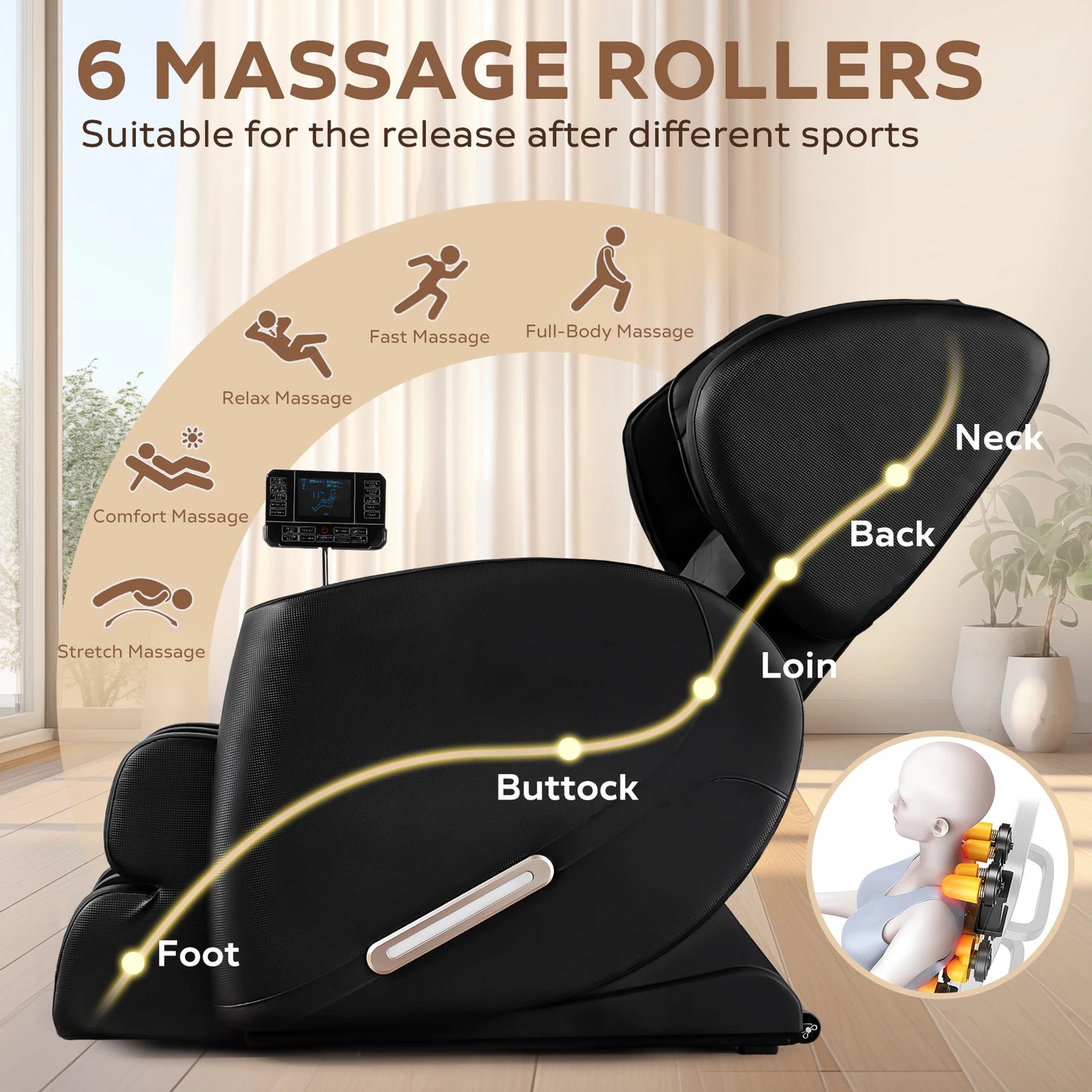 Massage Harmony Pro ®  Full Body Massage Chair: Zero Gravity, Heating, Airbags, Bluetooth, and Foot Roller