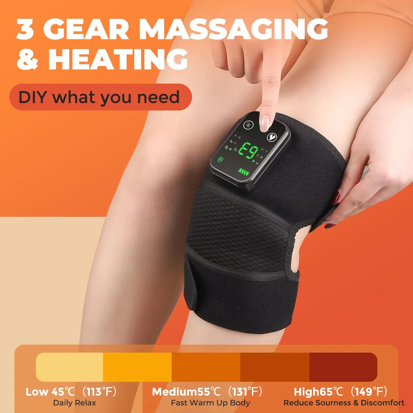 ThermoFlex Joint Massager ®Electric Heated Knee Massager: 3-in-1 Heating, Vibration, and Pain Relief