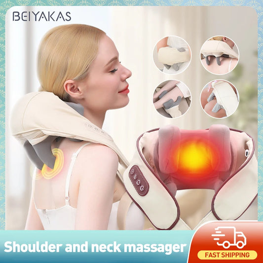 Hot Relief Neck Shawl ® Electric Neck and Shoulder Massager: Hot Compress for Spinal Pain and Muscle Relaxation