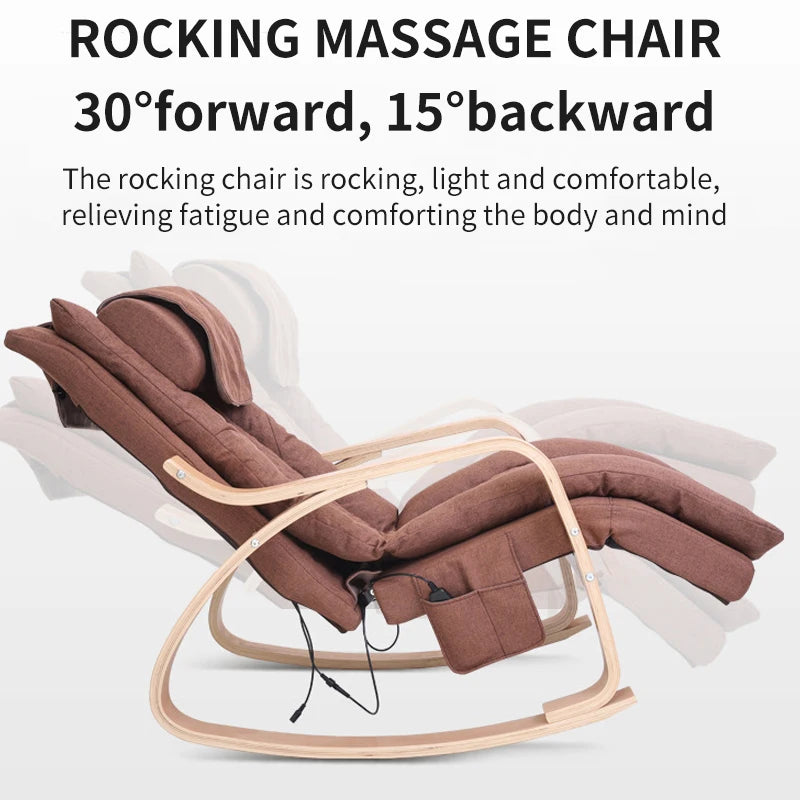 BlissWave Massage Pro®Electric Massage Rocking Chair: Back, Lumbar, and Cervical Kneading with Heating, Vibration, and Washable Pillow