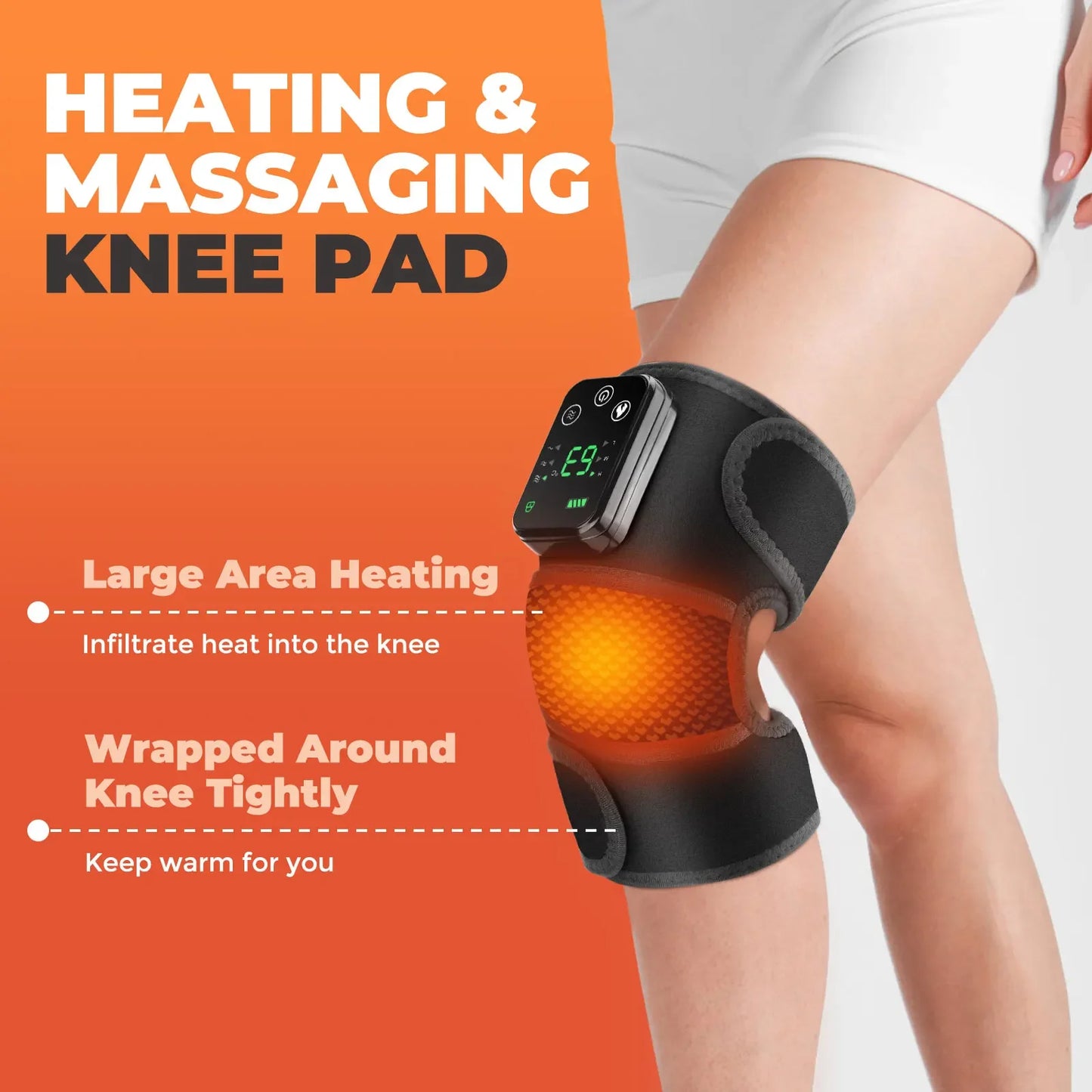 ThermoFlex Joint Massager ®Electric Heated Knee Massager: 3-in-1 Heating, Vibration, and Pain Relief