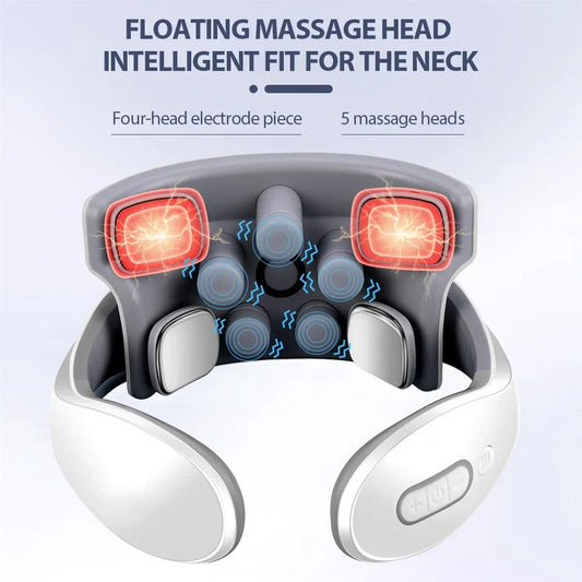 NeckEase Pro Max® - Smart Electric Neck Massager with TENS Pulse & Magnetic Heat Therapy